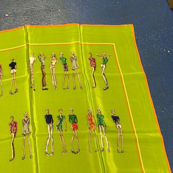 Ralph Lauren Models Fashion People 100% Silk Women's Scarf - Picture 3 of 7